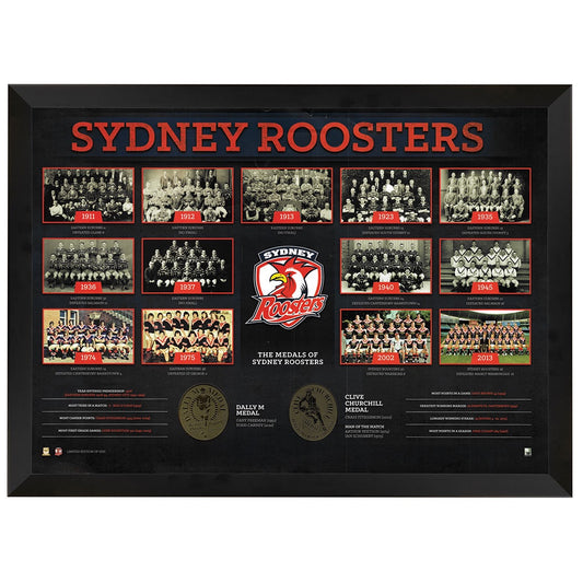 Sydney Roosters Premiership History Print Framed