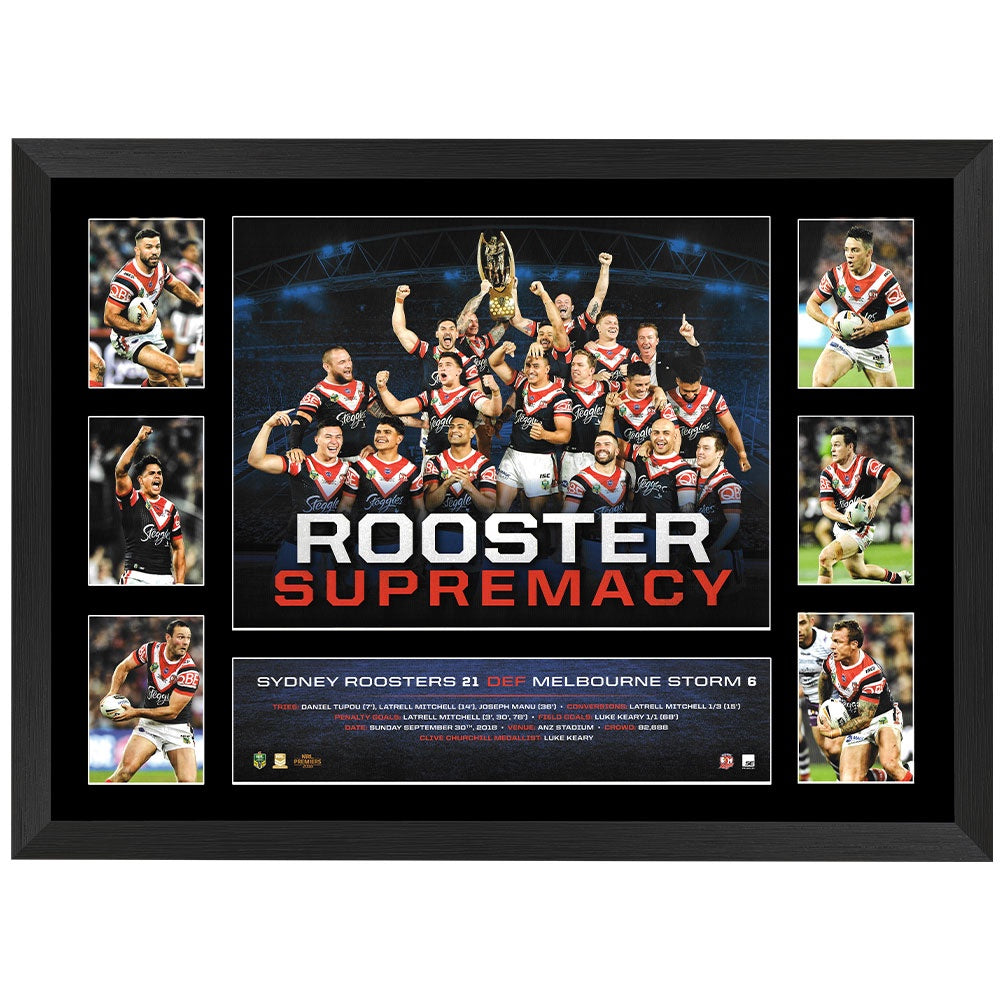 Sydney Roosters Supremacy 2018 Premiers Tribute Print Framed