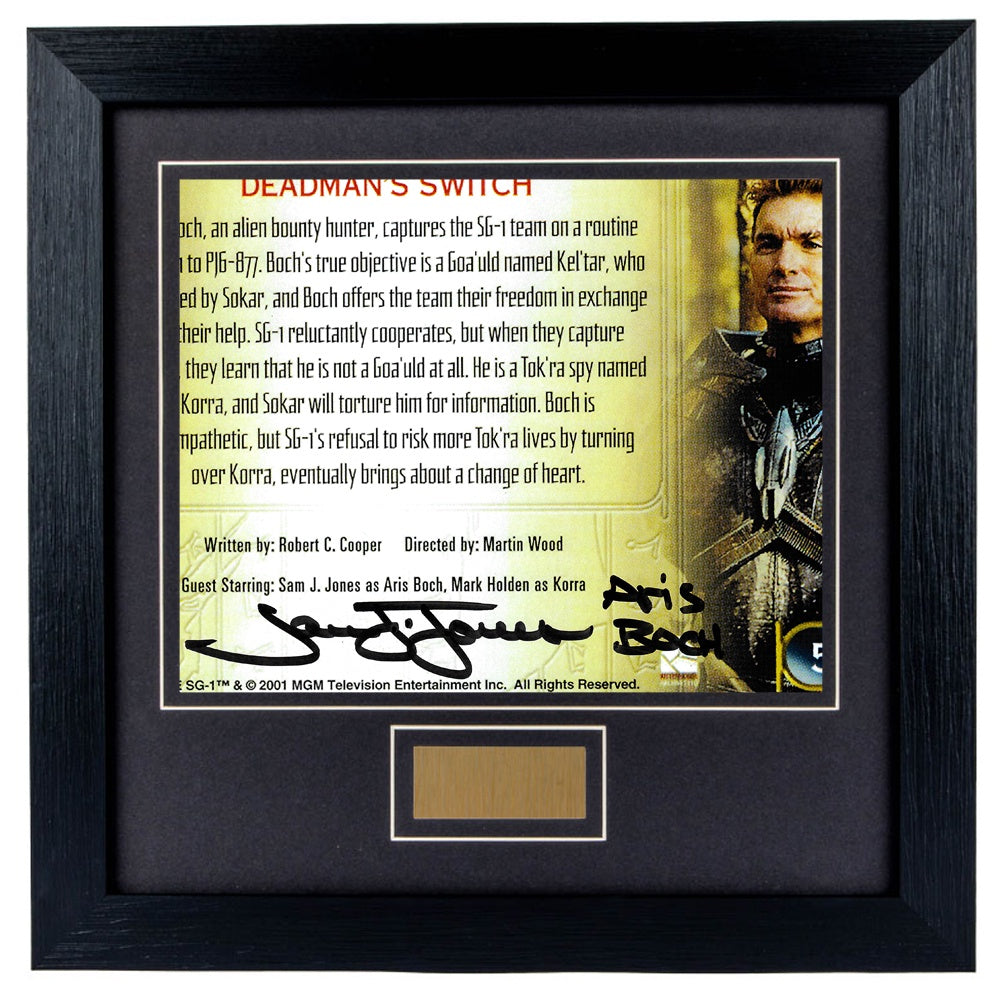 Sam J Jones Personally Signed Deadman Switch V9 8 x 10 Photograph Framed