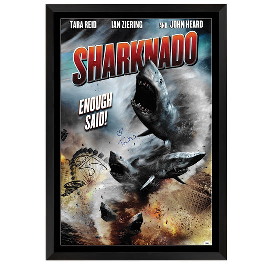 Sharknado Signed Tara Reid Ian Ziering Movie Poster - JSA Certified Framed