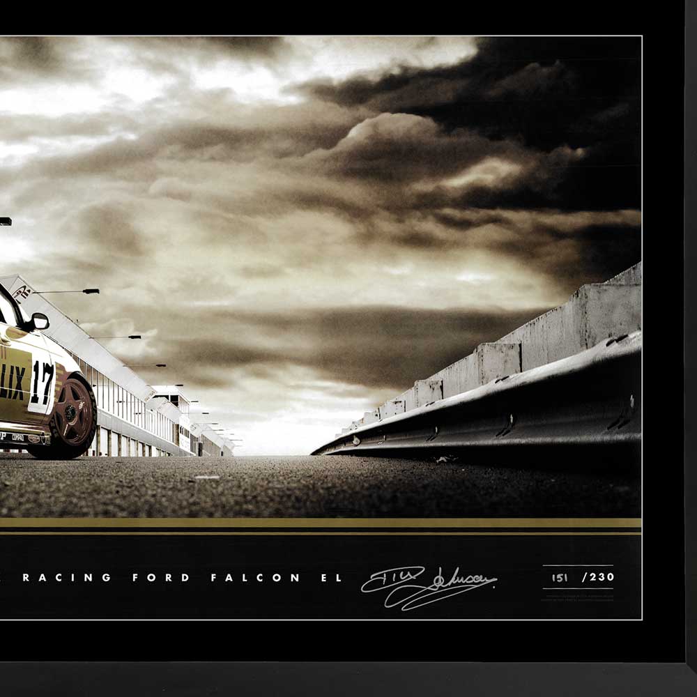 Shell Helix Ford Falcon EL Dick Johnson Racing Signed Limited Edition Framed
