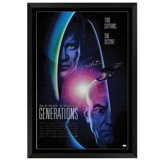 Star Trek Generations William Shatner Signed Movie Poster - PSA Certified Framed