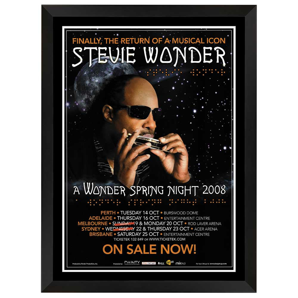 Stevie Wonder A Wonder Spring Night 2008 Tour Poster Framed