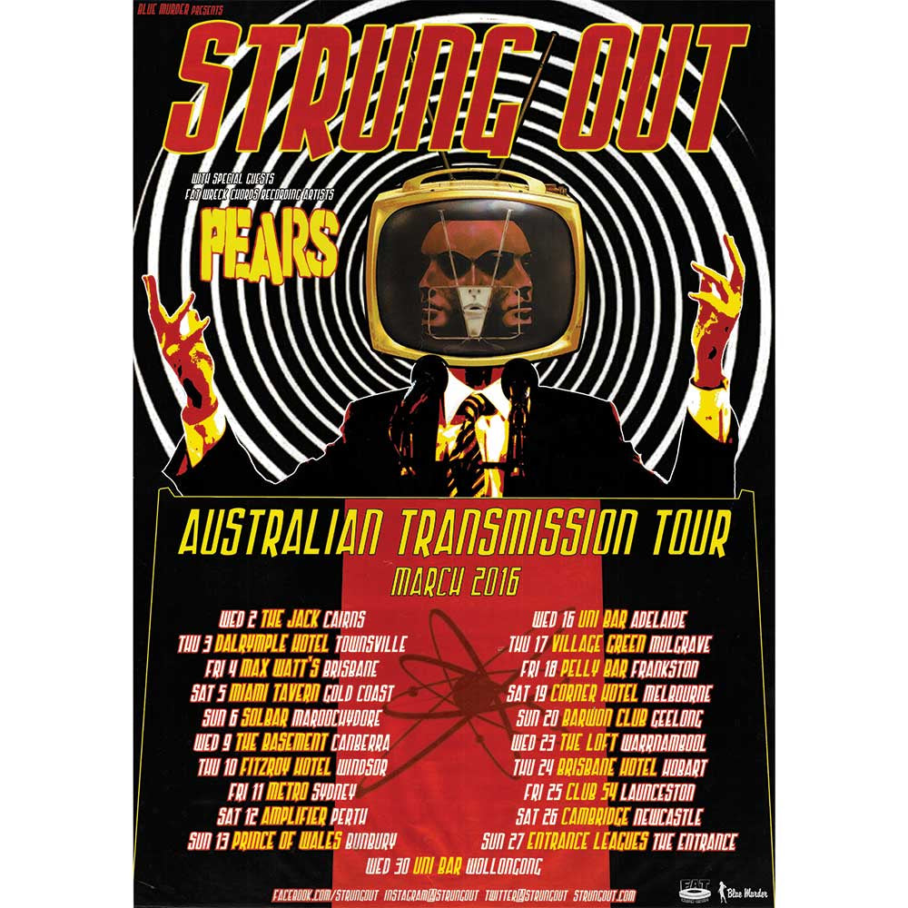 Strung Out Australian Transmission Tour Poster Unframed