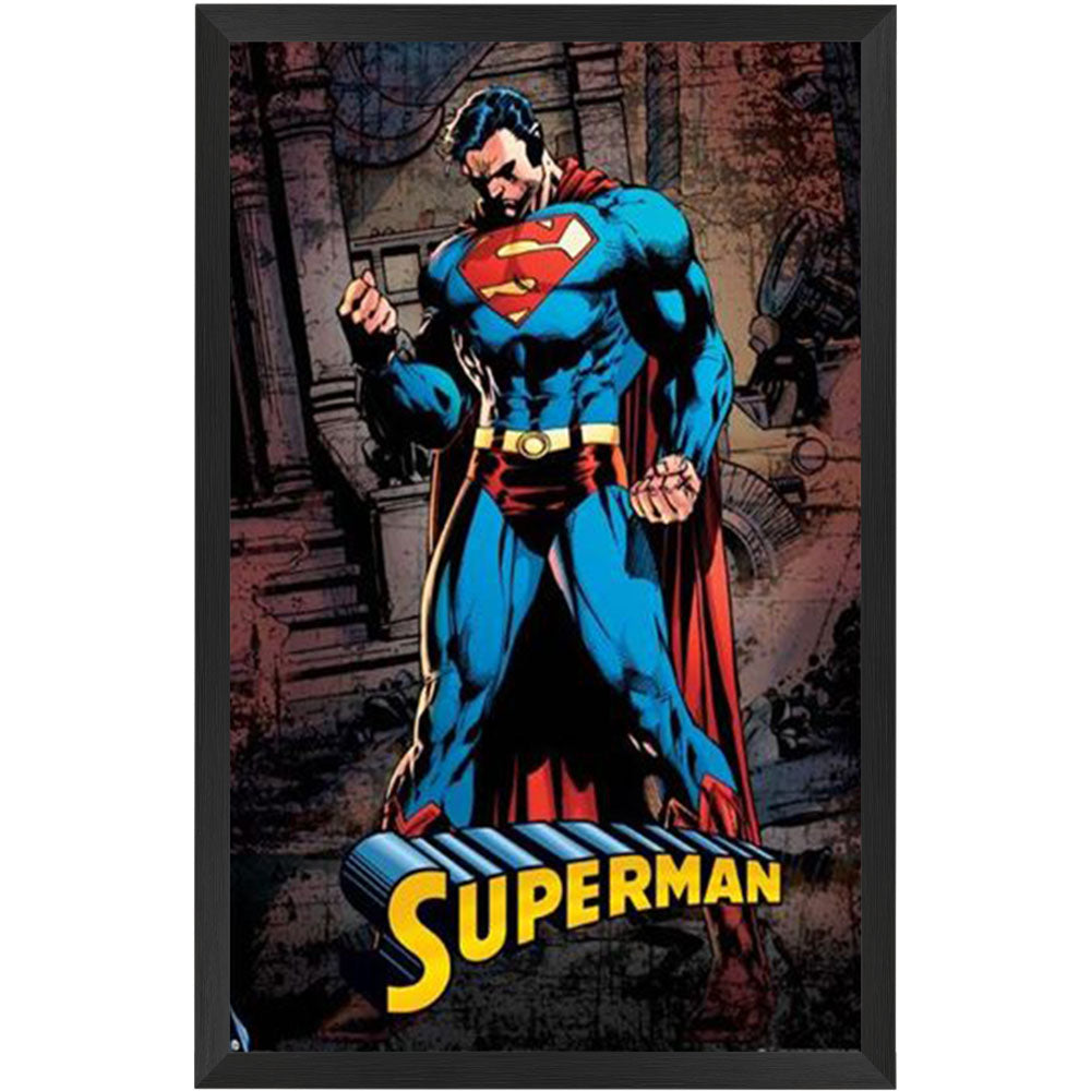 DC Comics Superman Strong Poster Framed