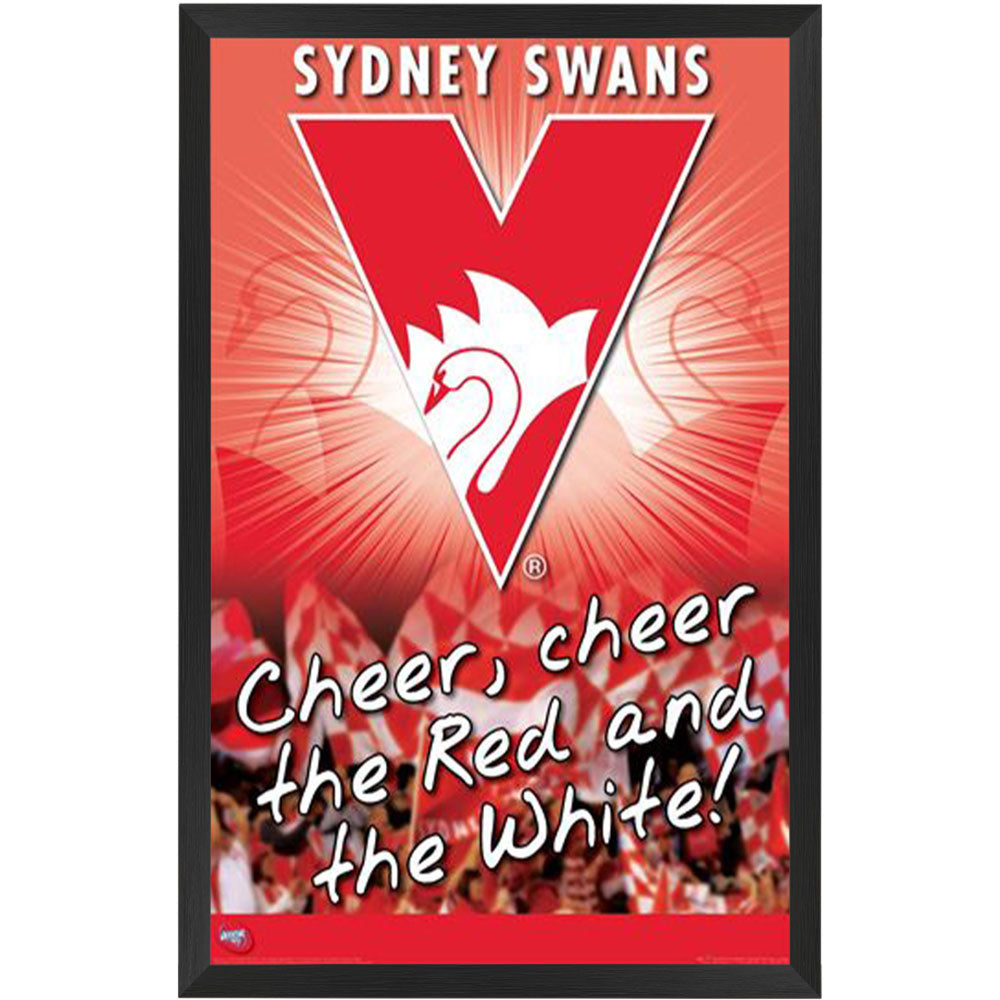 AFL Sydney Swans Logo Poster Framed