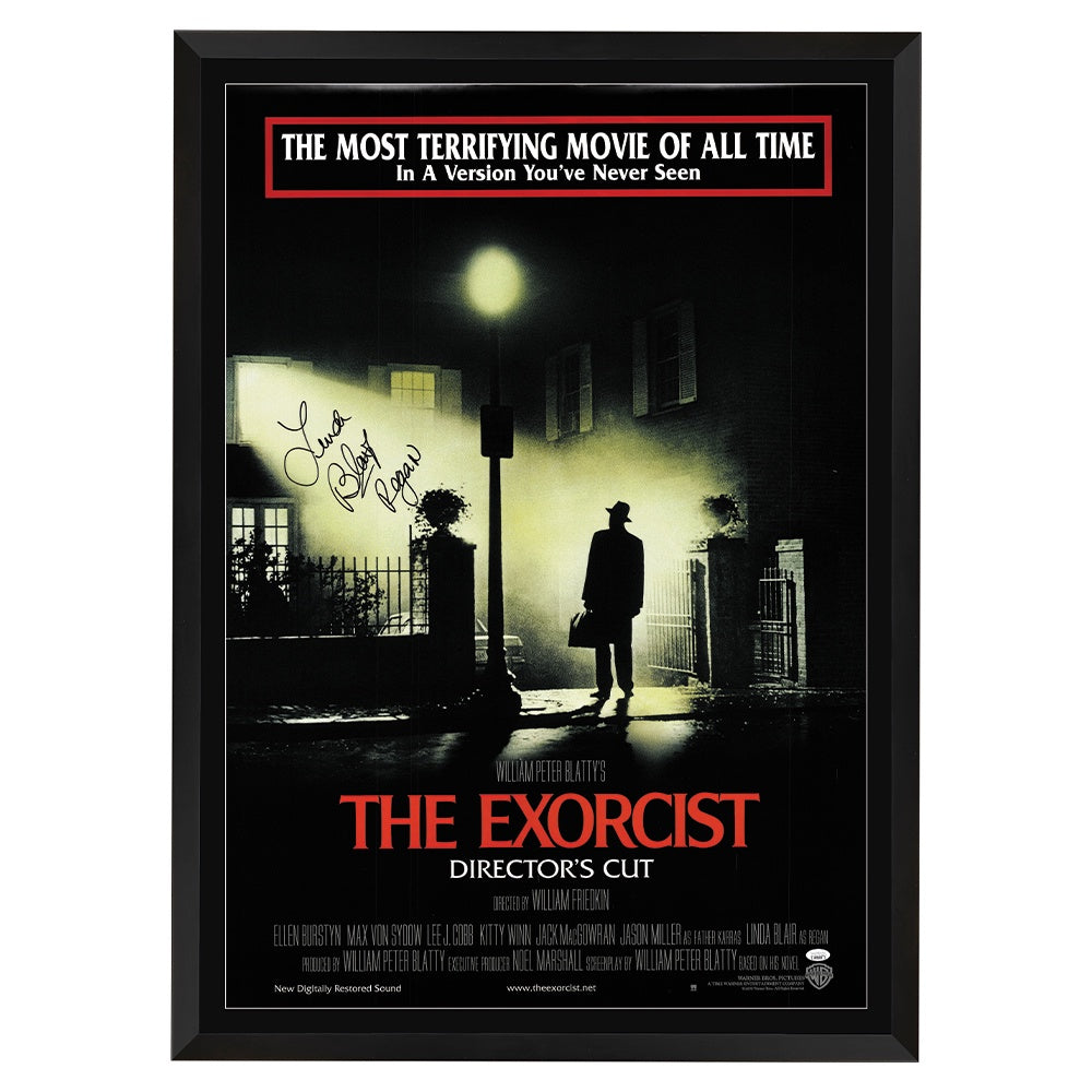 The Exorcist Director's Cut Linda Blair Signed Poster - JSA Certified Framed