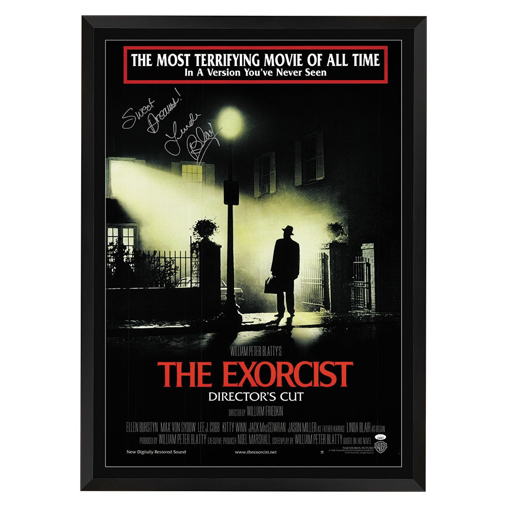 The Exorcist Director's Cut Linda Blair Signed Poster - JSA Certified SP Framed