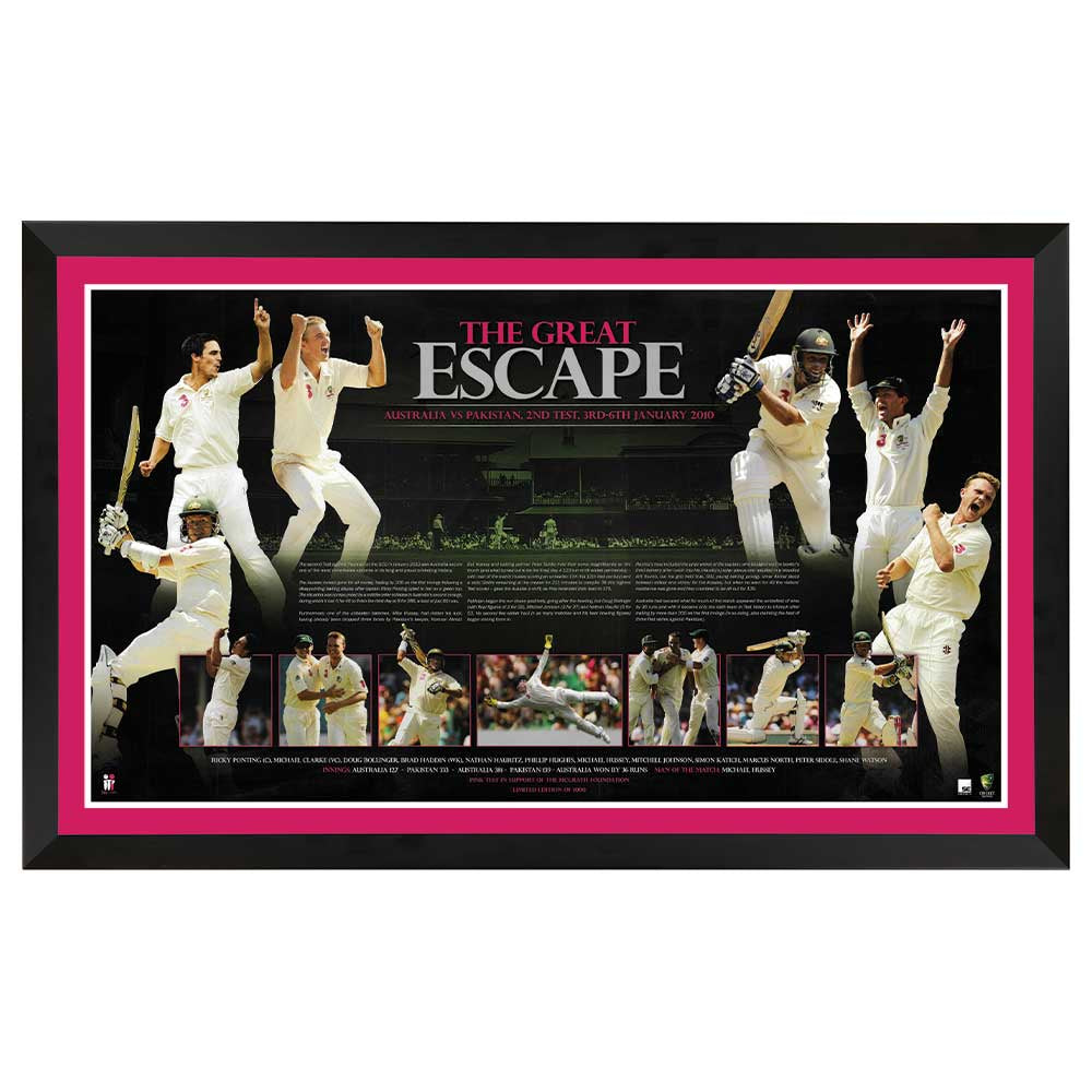 Australian Cricket The Great Escape Print Framed