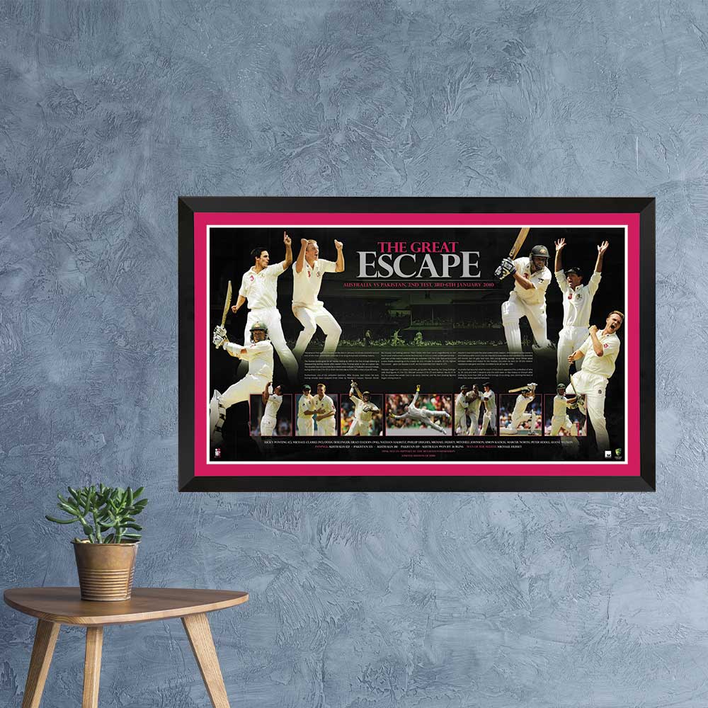Australian Cricket The Great Escape Print Framed