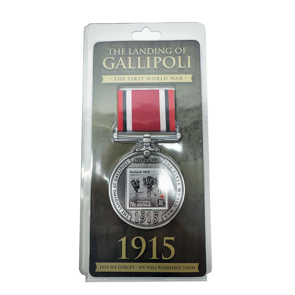 Landing Of Gallipoli Stamp In Medal