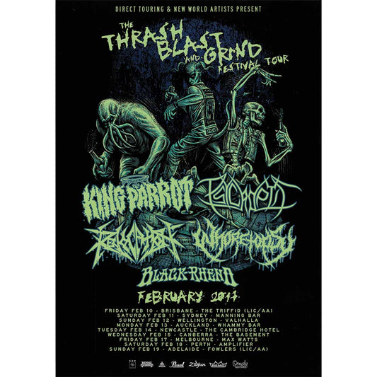 The Thrash, Blast and Grind Festival Tour Poster Unframed