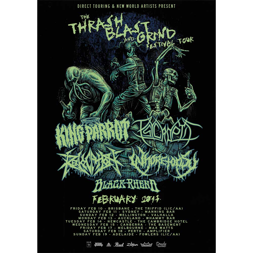 The Thrash, Blast and Grind Festival Tour Poster Framed