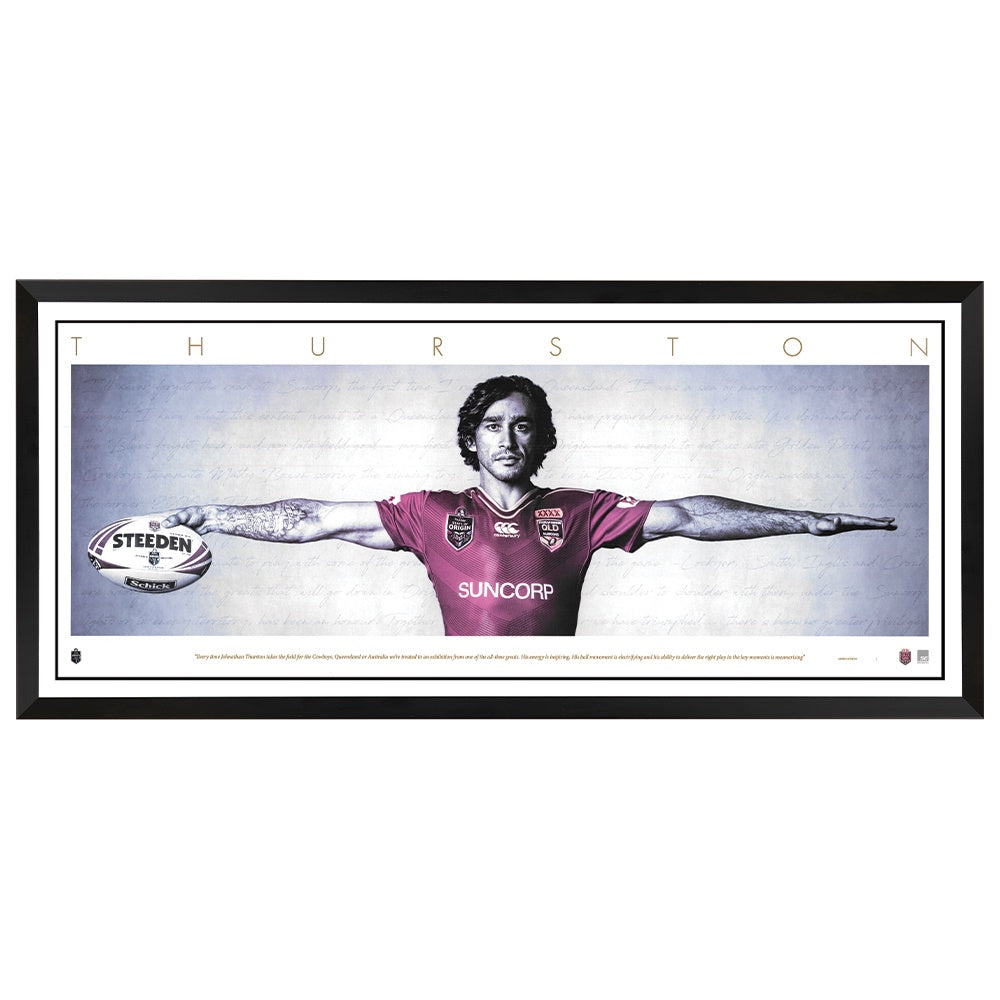 Queensland Maroons State Of Origin Johnathan Thurston Large Wings Framed