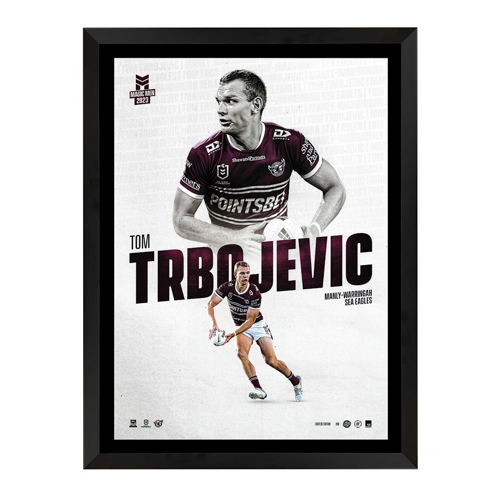 Manly Sea Eagles Tom Trbojevic Collectors Edition Print Framed