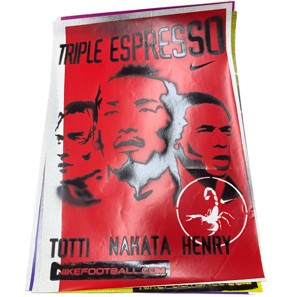 Nike Scorpion KO 2002 Triple Espresso Vintage Spray-Painted Football Artwork