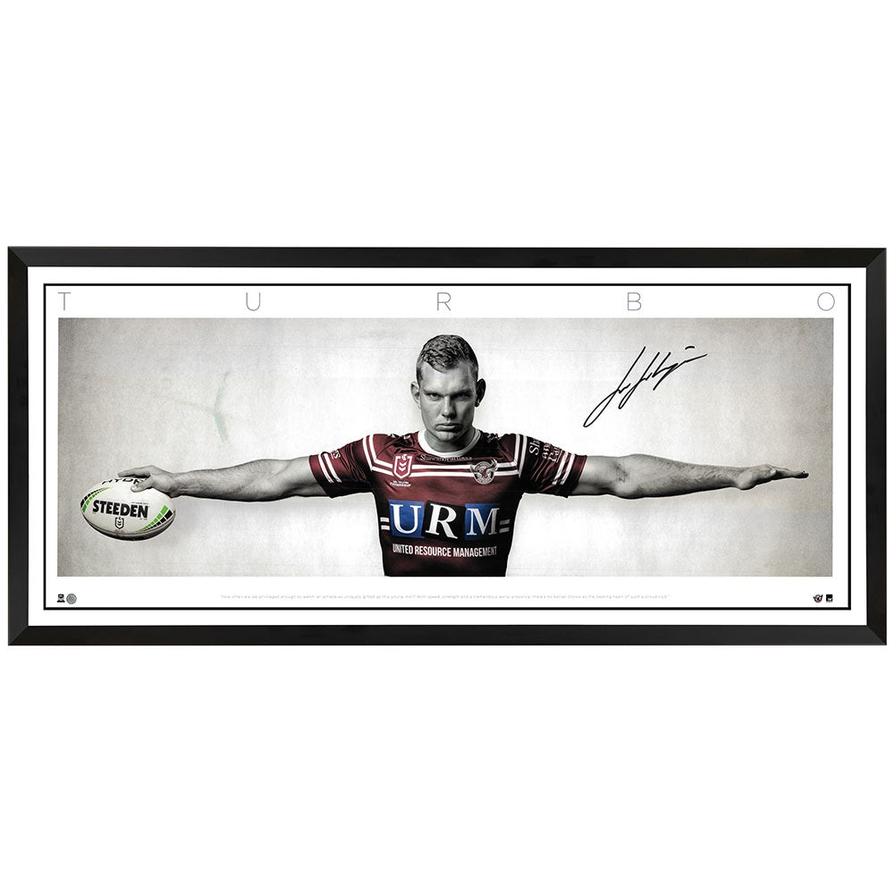 Manly Sea Eagles Tom Trbovejic Signed Large Wings Framed