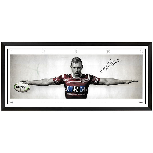 Manly Sea Eagles Tom Trbovejic Signed Large Wings Framed