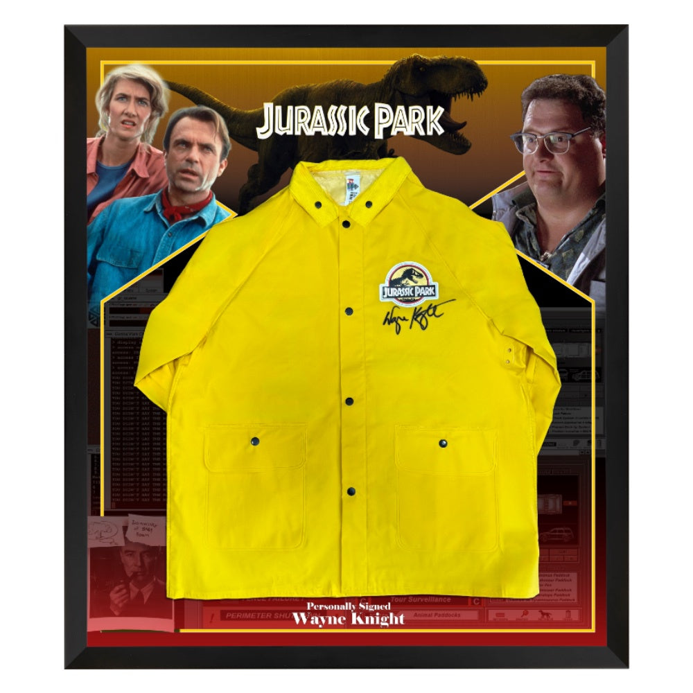 Wayne Knight Signed Jurassic Park Raincoat Framed