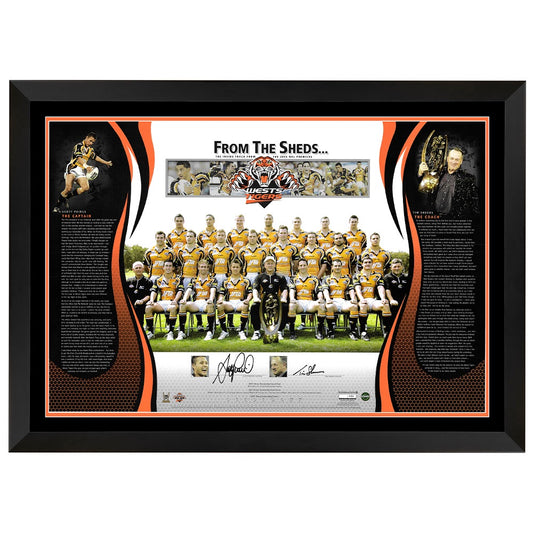 West Tigers From The Sheds Signed By Prince & Sheen Print Framed