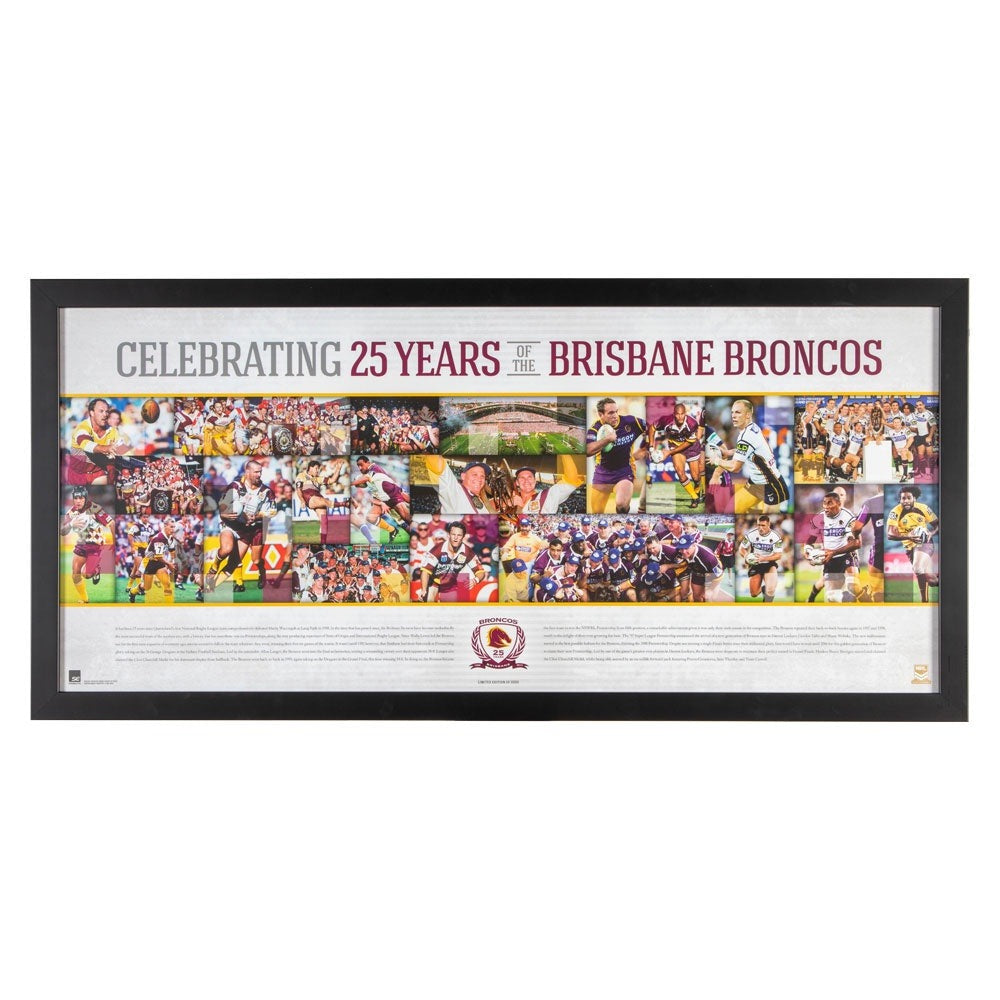 Brisbane Broncos – 25 Years Of Broncos Panorama Limited Edition Sportsprint