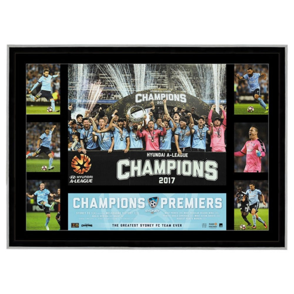 2017 A League Premiers Sydney FC Collage Framed