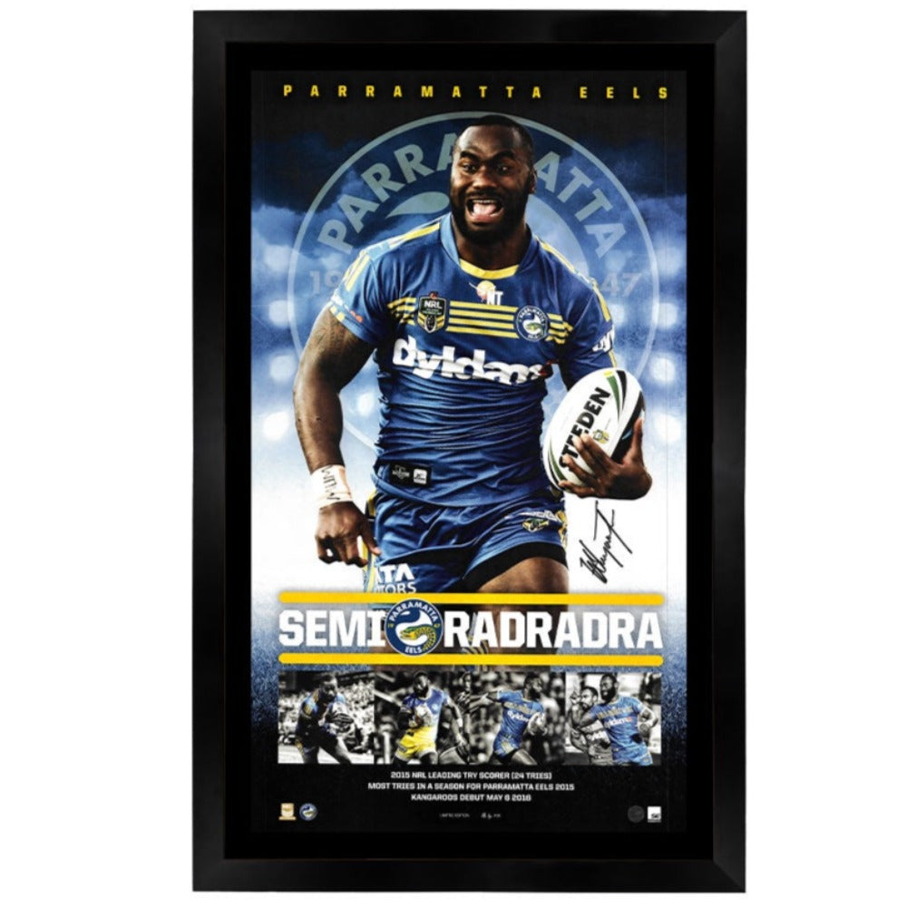 Parramatta Eels Semi Radradra Signed Vertiramic Framed