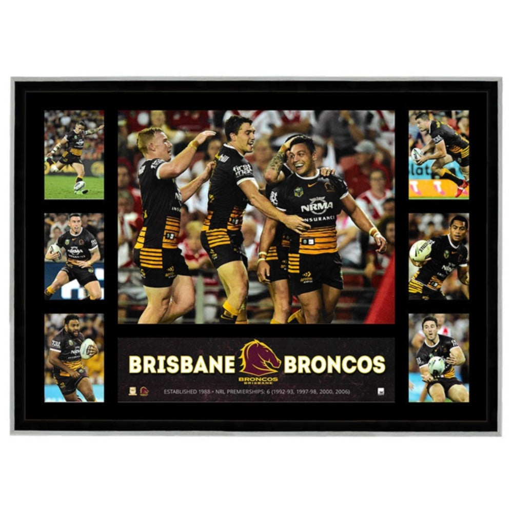 Brisbane Broncos Premierships Tribute Print Framed – exclusivesignings