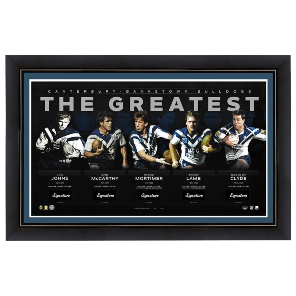 Canterbury Bulldogs The Greatest Signed Print Framed