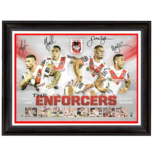 St George Dragons "The Enforcers" Signed x3 Print Framed