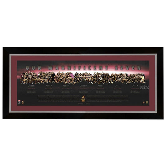 Queensland Maroons State Of Origin Our Magnificent Seven Signed Hannant Framed