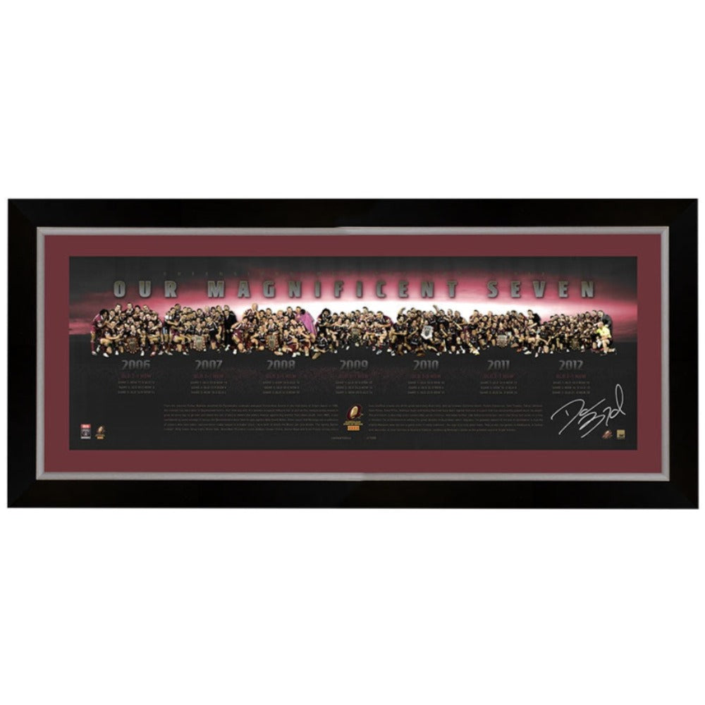 Queensland Maroons State Of Origin Our Magnificent Seven Signed Boyd Framed