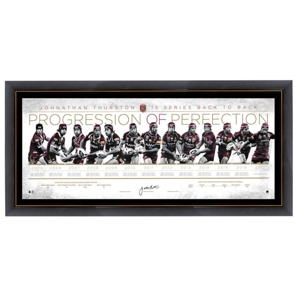 QLD Thurston Signed Progression Of Perfection Framed
