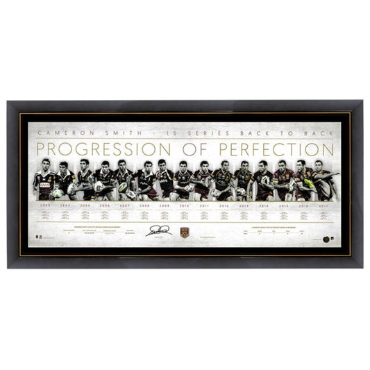 Queensland Maroons State Of Origin Cameron Smith Signed Progression Of Perfection Framed