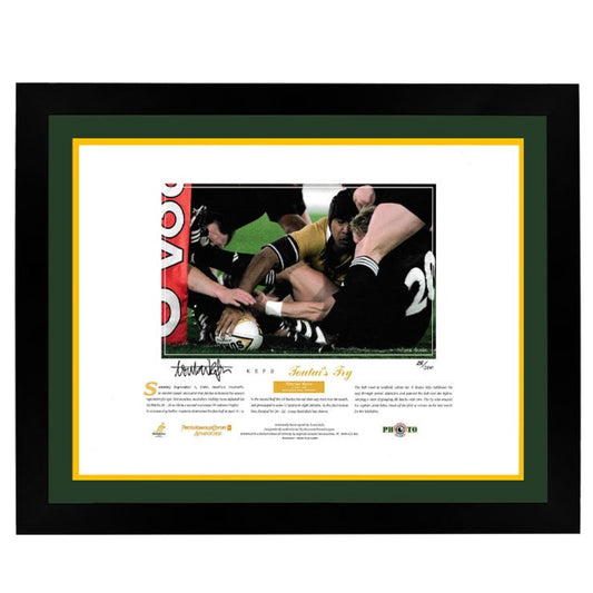 Australian Wallabies Toutai Kefu Signed In Action Photo Framed