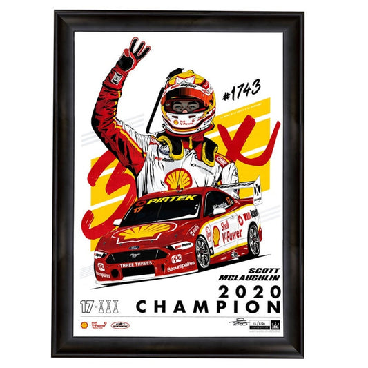 2020 Champions Scott Mclaughlin White Print Framed