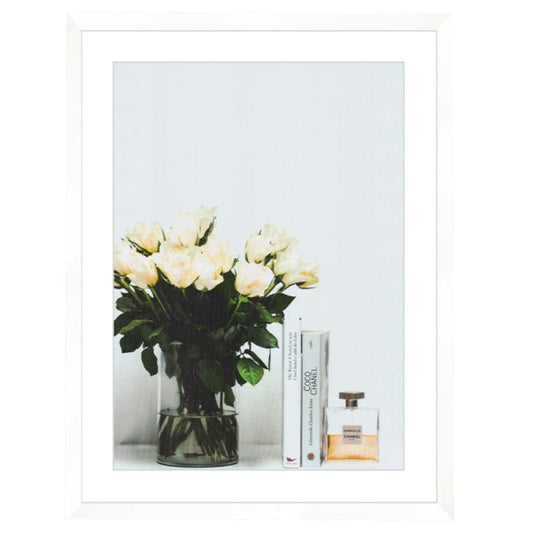 Coco Chanel Print White  Framed
