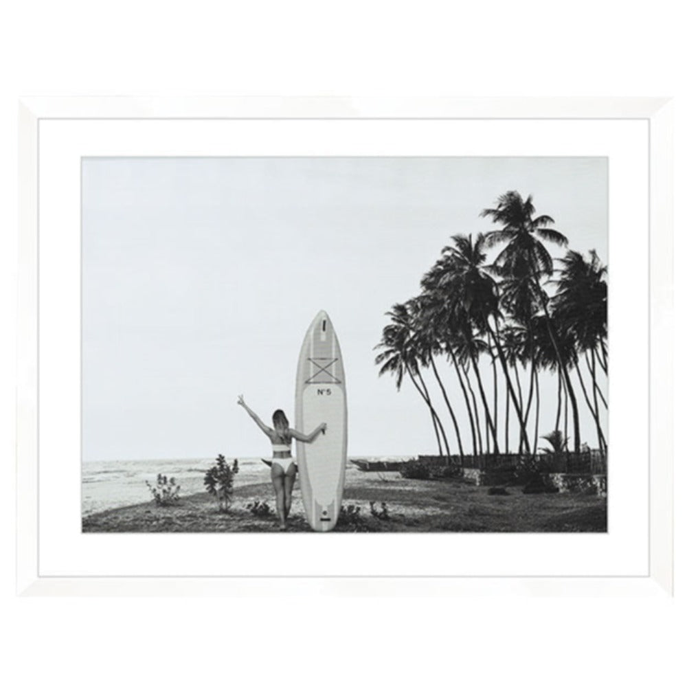 Chanel Surf Print White Framed