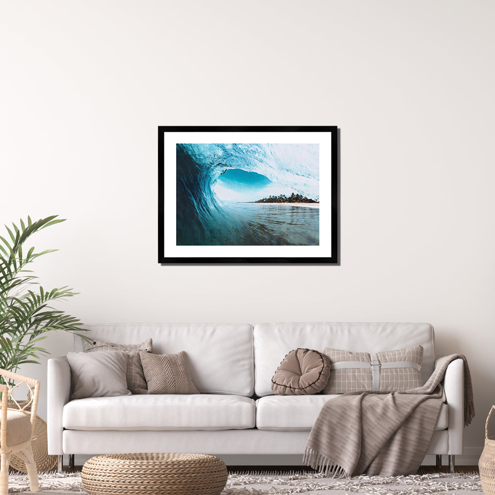 Green Room Print White Framed