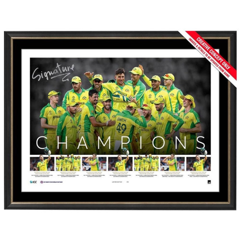 AUSTRALIA ICC T20 WORLD CUP CHAMPIONS SIGNED LITHOGRAPH