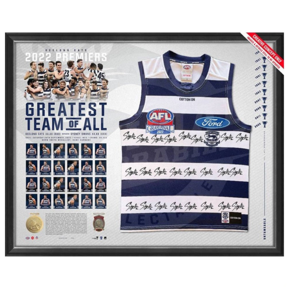 PRE-ORDER GEELONG CATS 2022 PREMIERS TEAM SIGNED GUERNSEY