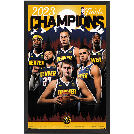 NBA Denver Nuggets 2023 Poster Framed