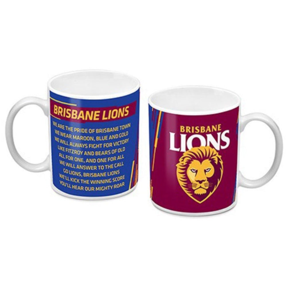 Brisbane Lions Logo and Song Ceramic Mug