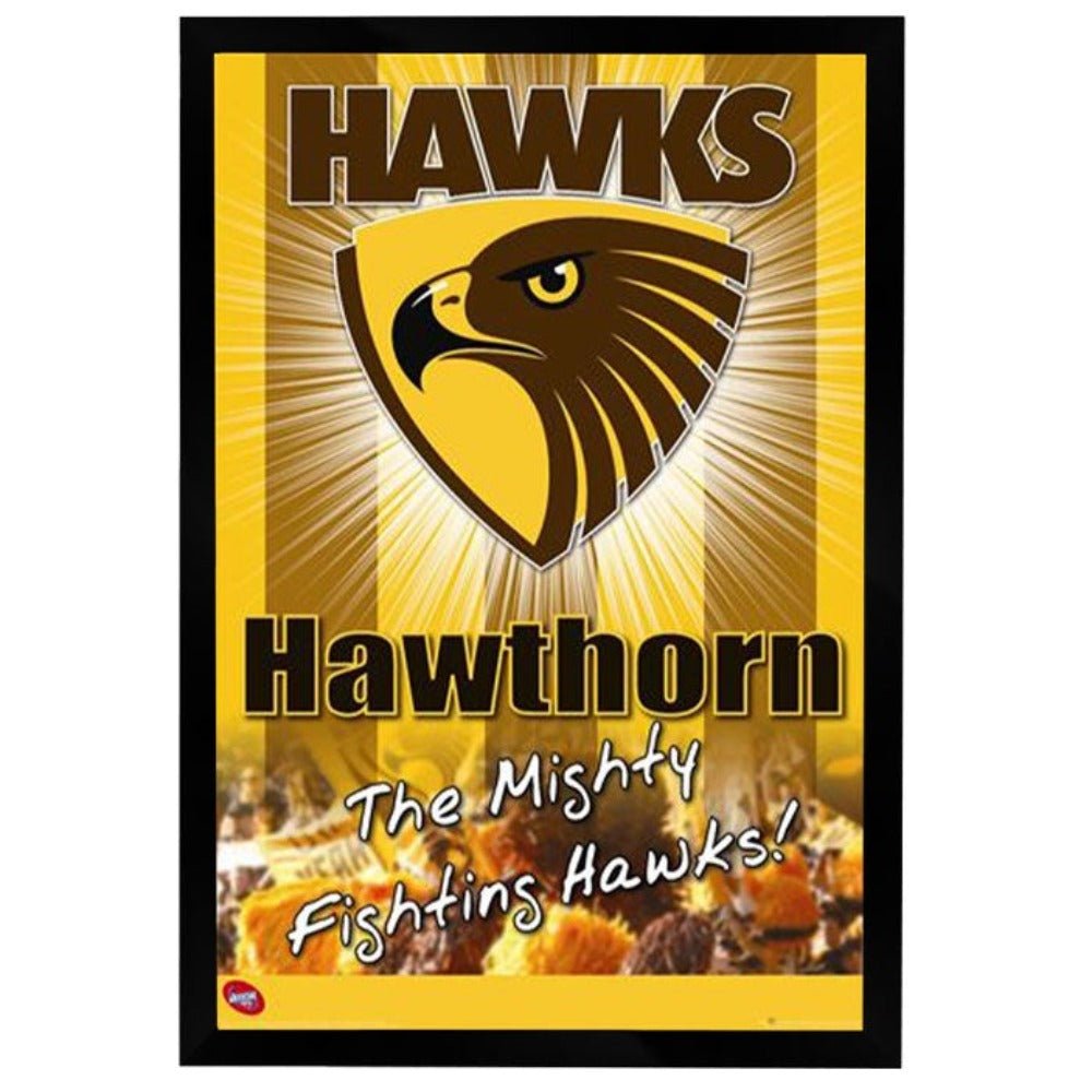 AFL Hawthorn Logo Poster Framed
