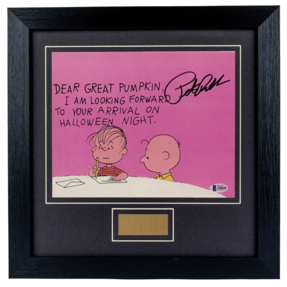 Peter Robbins Charlie Brown Signed Framed Photo 2 BAS