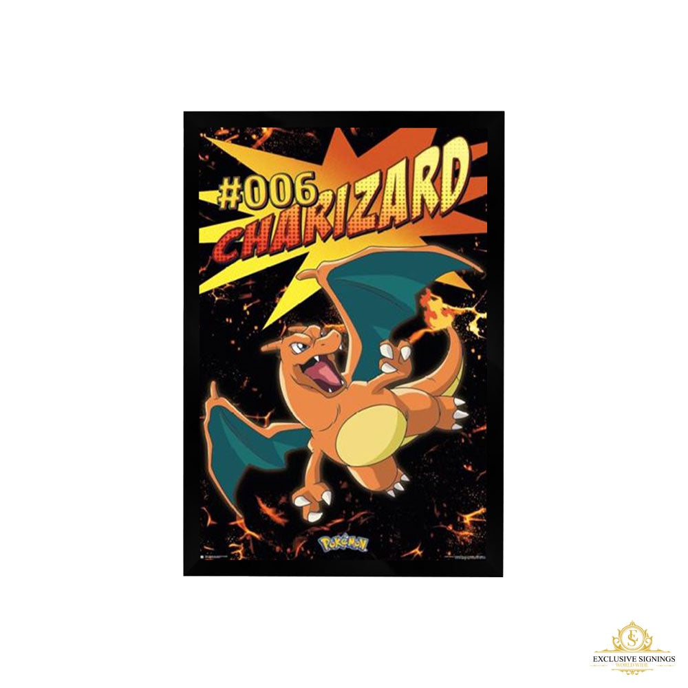 Pokémon Charizard Fire Poster Framed