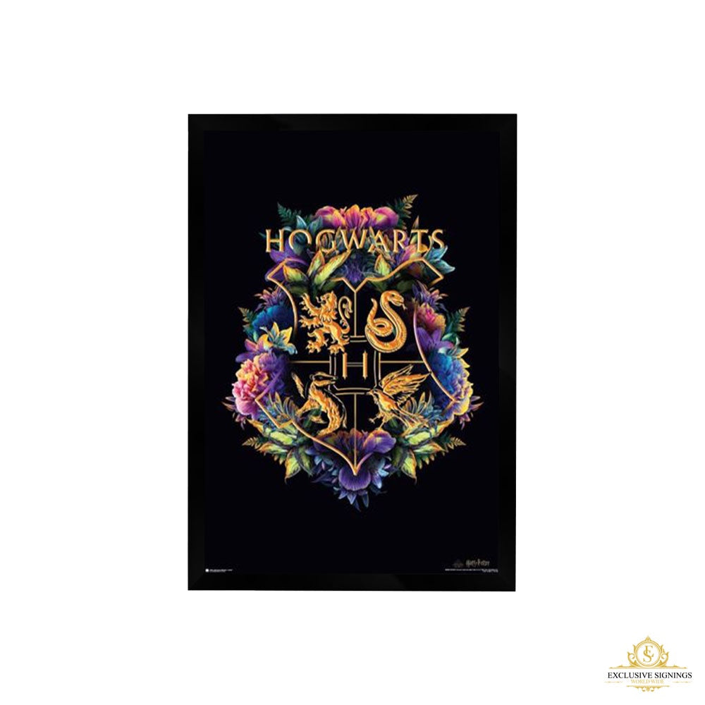 Harry Potter Floral Crest Framed