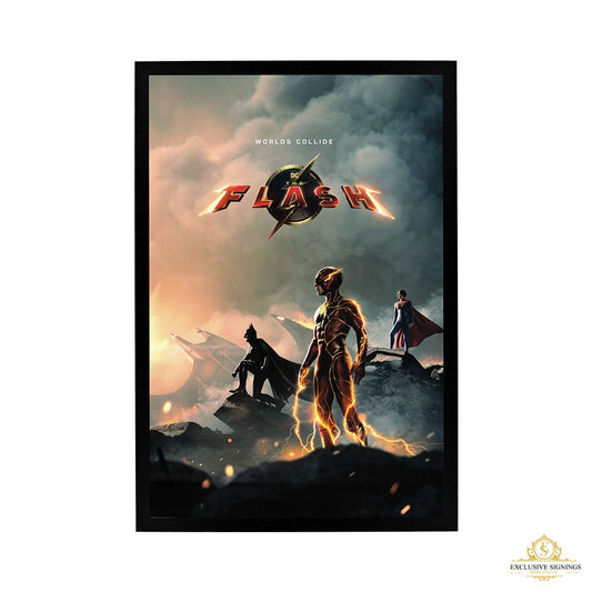 The Flash Poster - Worlds Collide Poster Framed