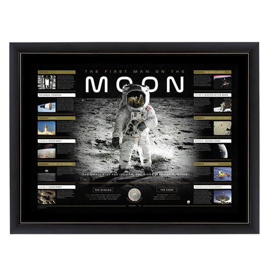 50 Years Man On The Moon Framed Tribute Print Medallion