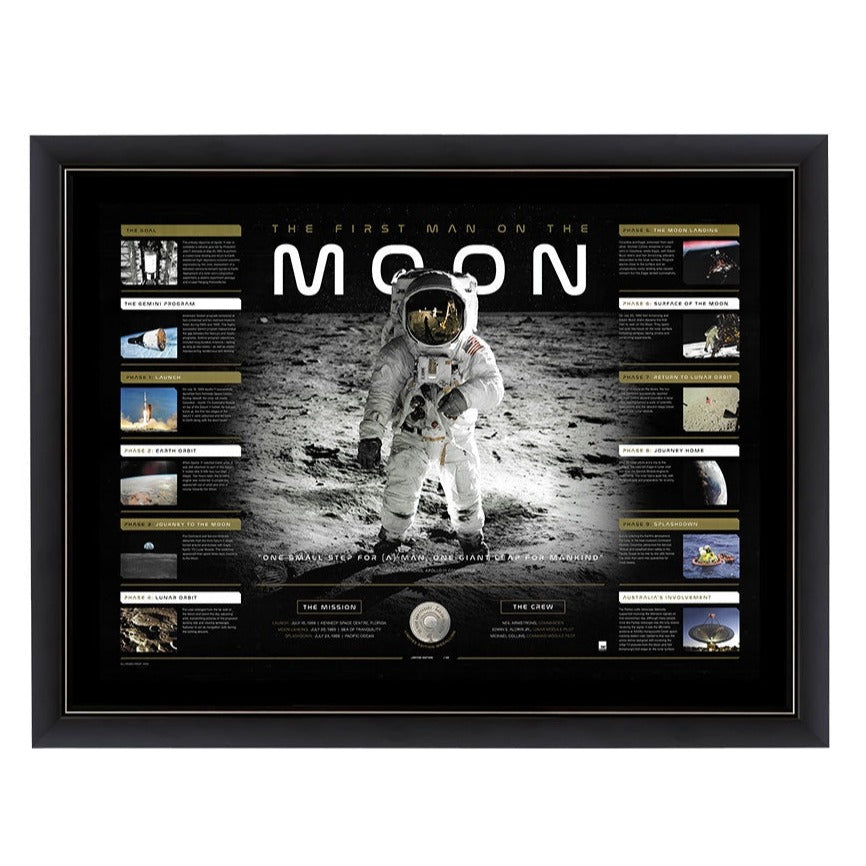 50 Years Man On The Moon Framed Tribute Print Medallion
